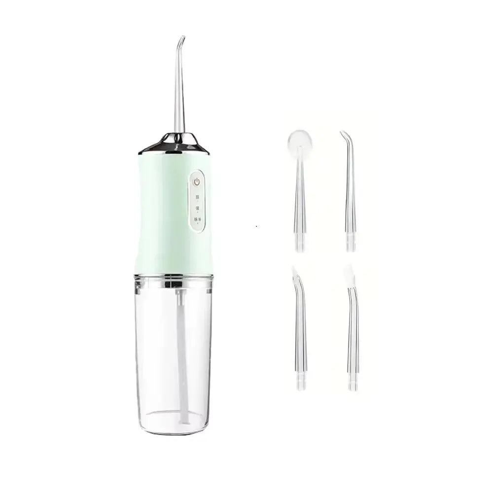 Irrigador oral elétrico portátil, fio dental de água, 4 jatos, 3 modos, recarregável, limpador dental para viagens em casa e uso diário